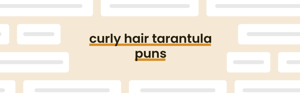 Curly Hair Tarantula Puns - Best Curly Hair Tarantula Puns for 2024 ...